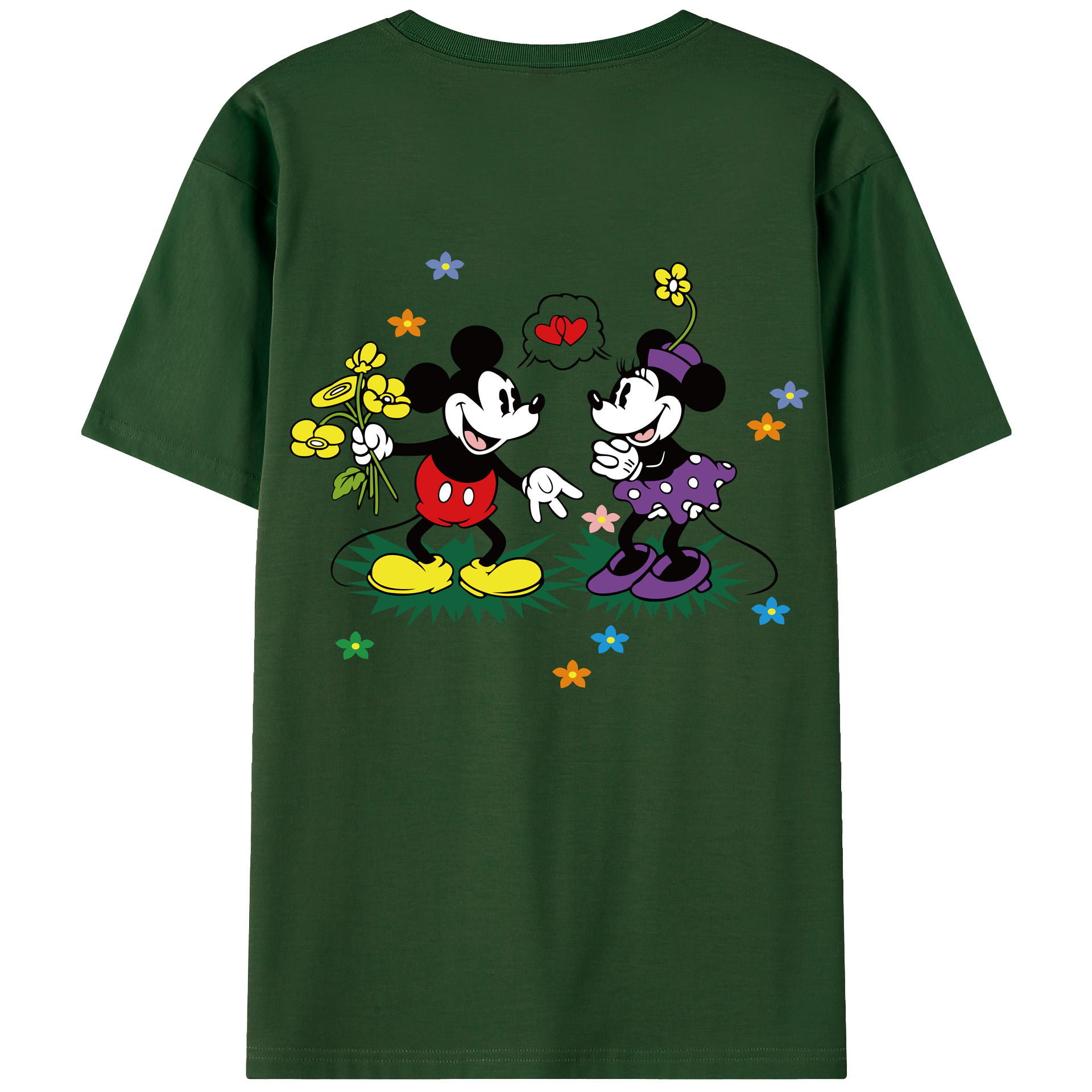 （画像用） ミッキーマウス Mickey Mouse 綿100％半袖Tシャツ（背面プリント）